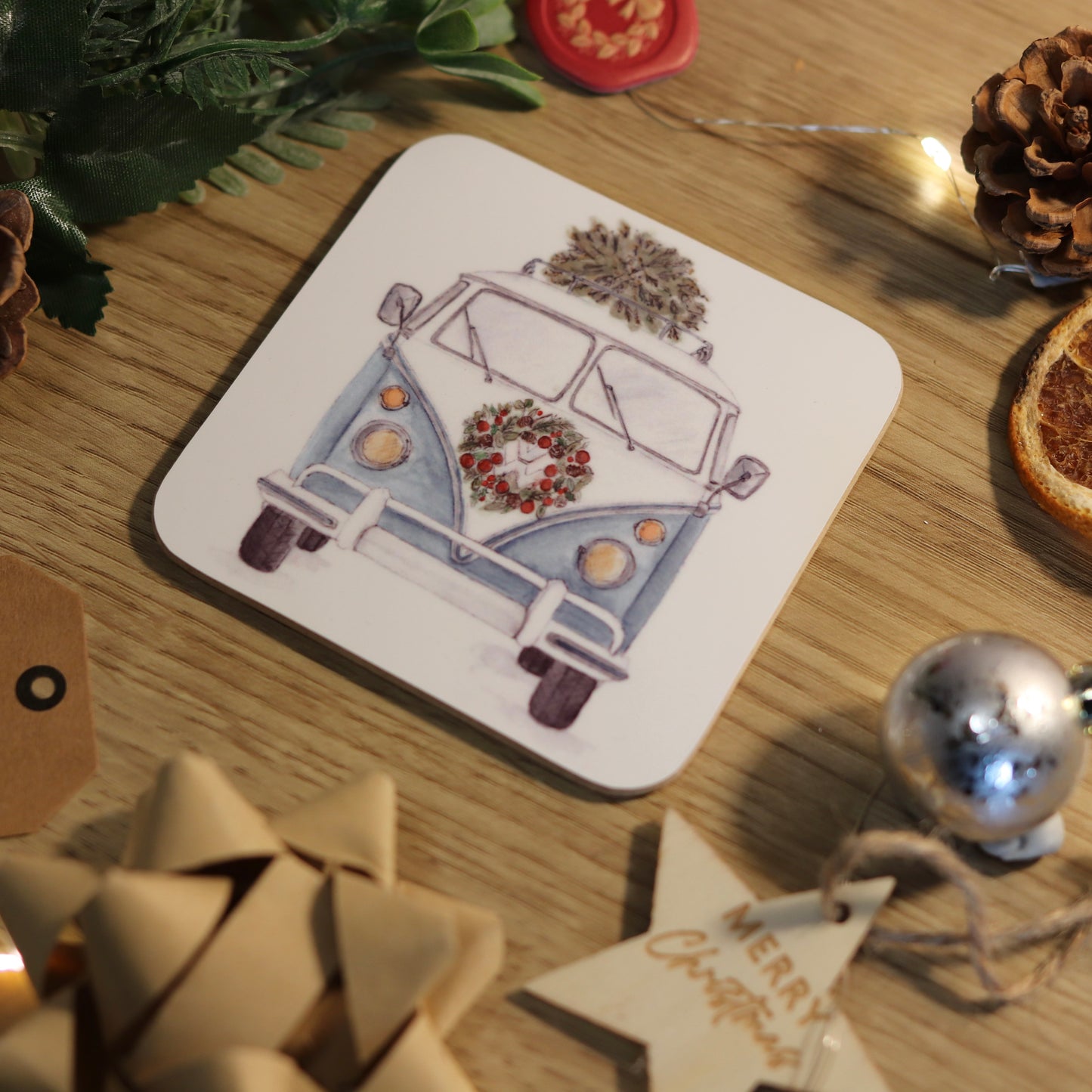 Campervan Christmas Coaster