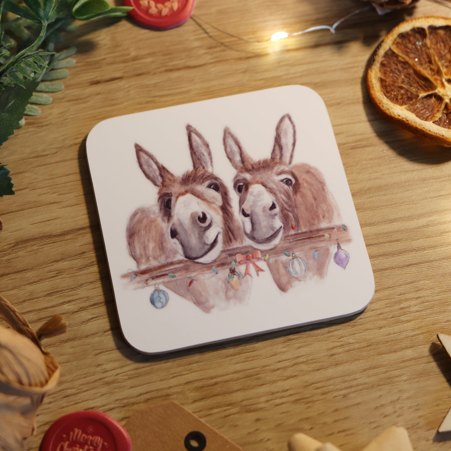 Donkey Christmas Coaster