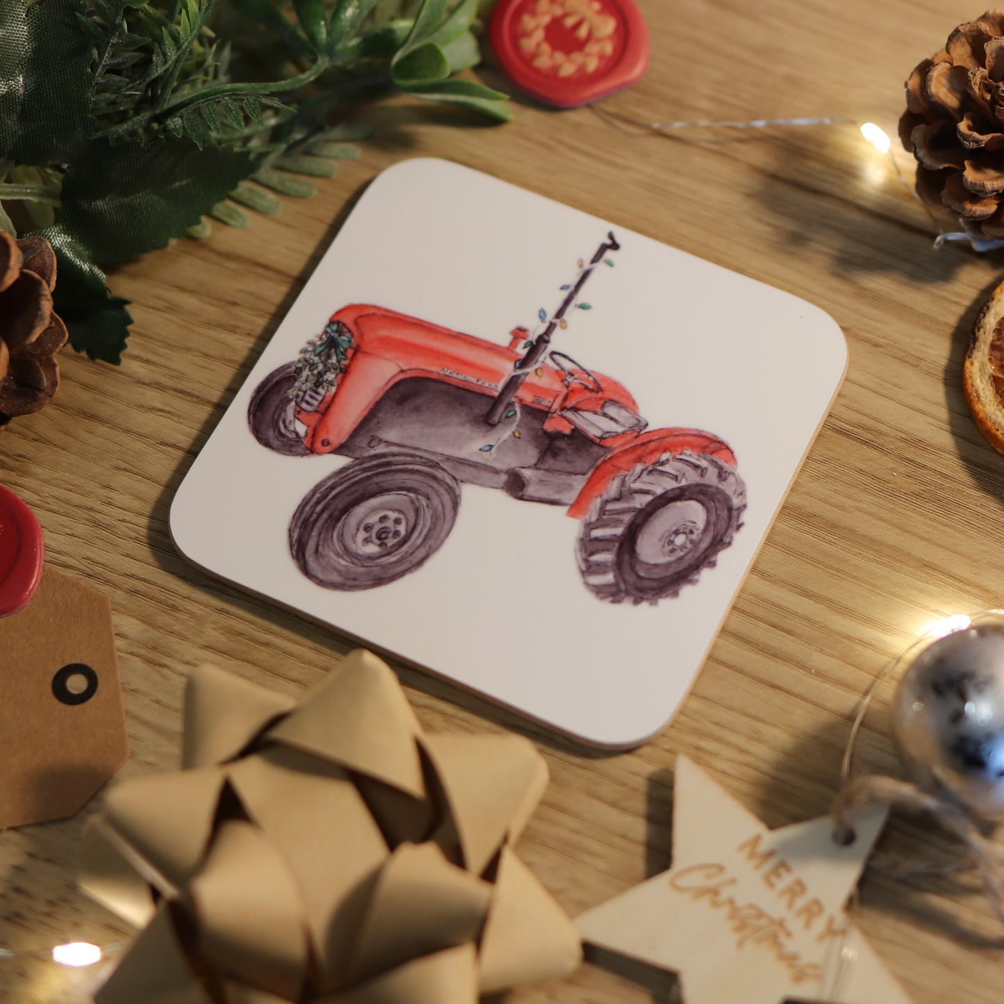 Tractor Christmas Coaster