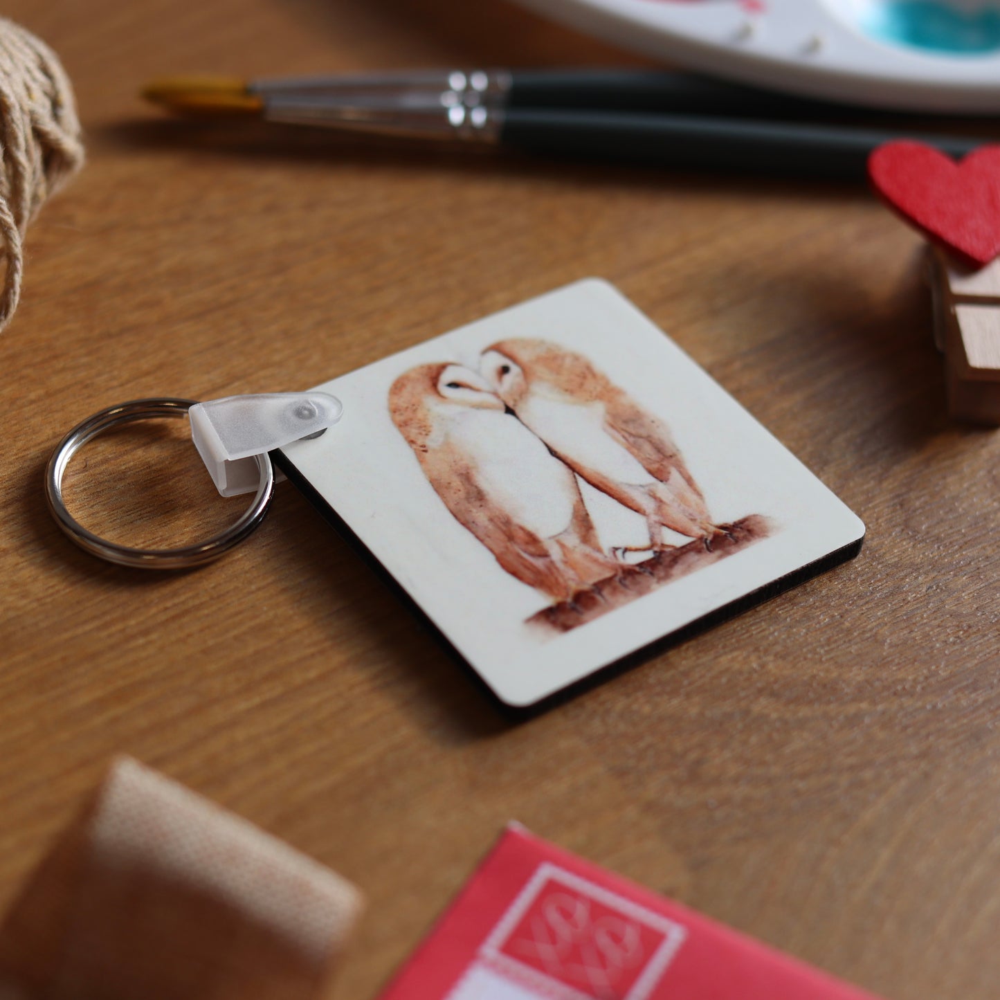 Barn Owls Keyring