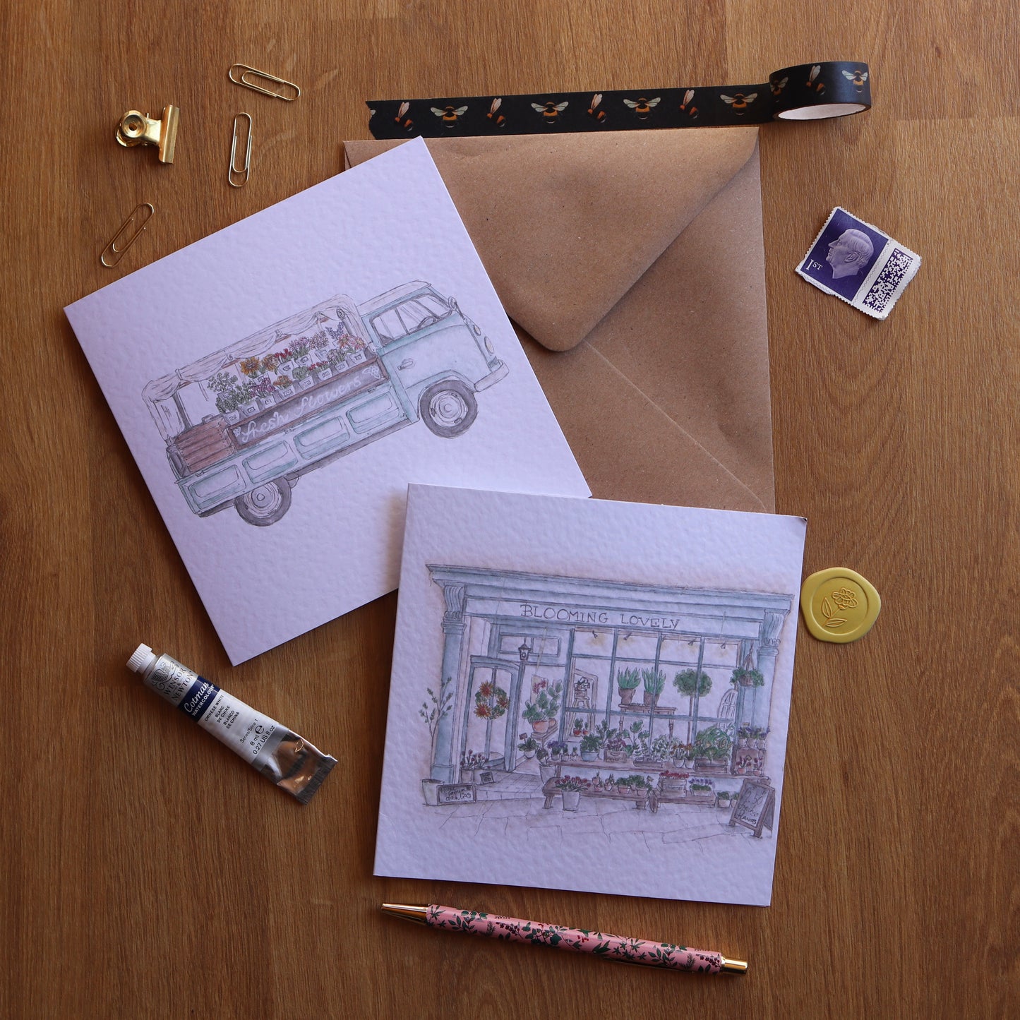 Flower Truck Greeting Card