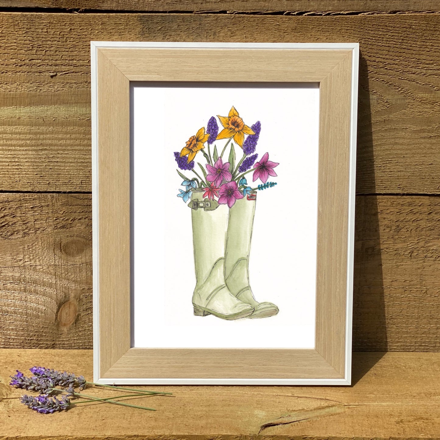 Floral wellingtons print