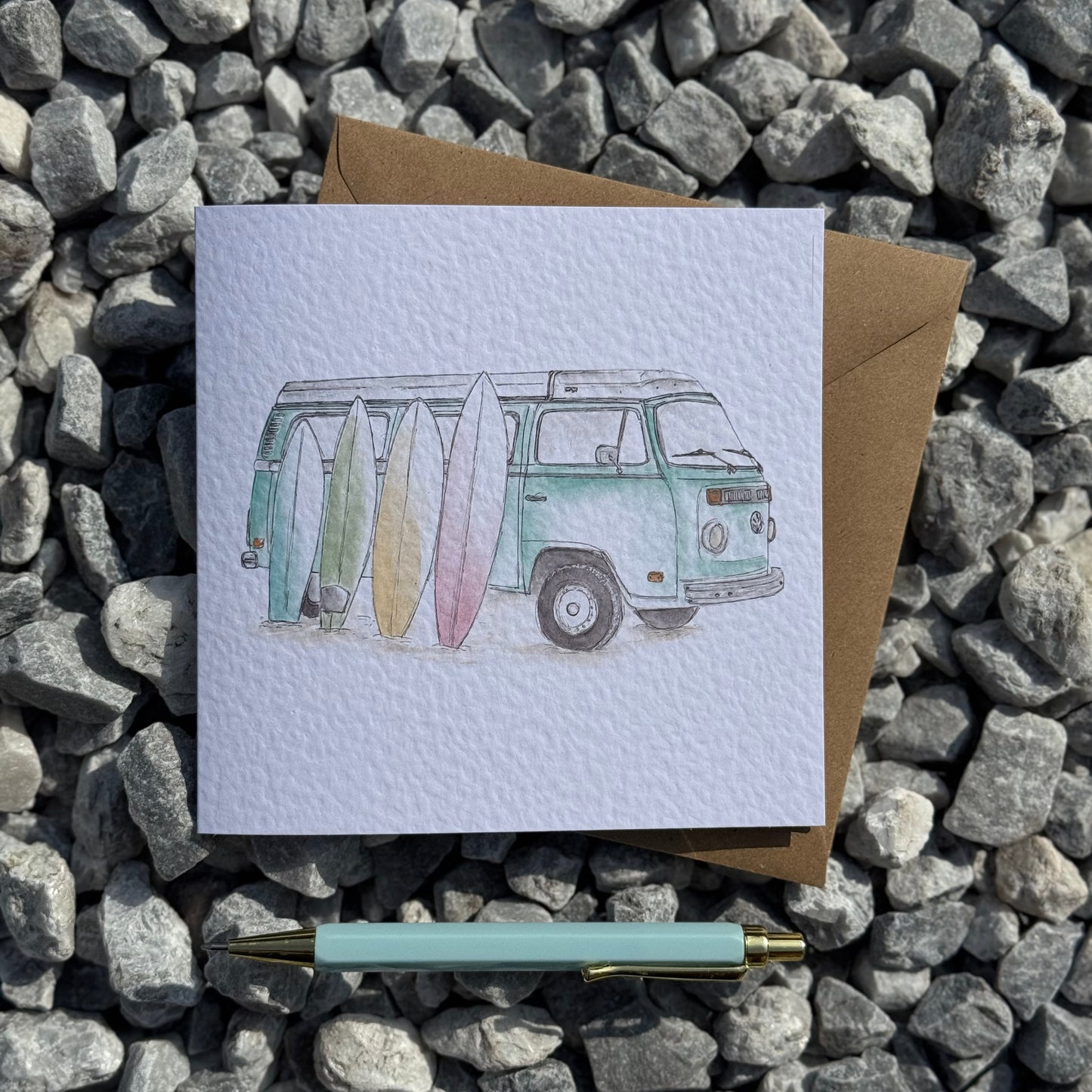 Surf Campervan Greetings Card