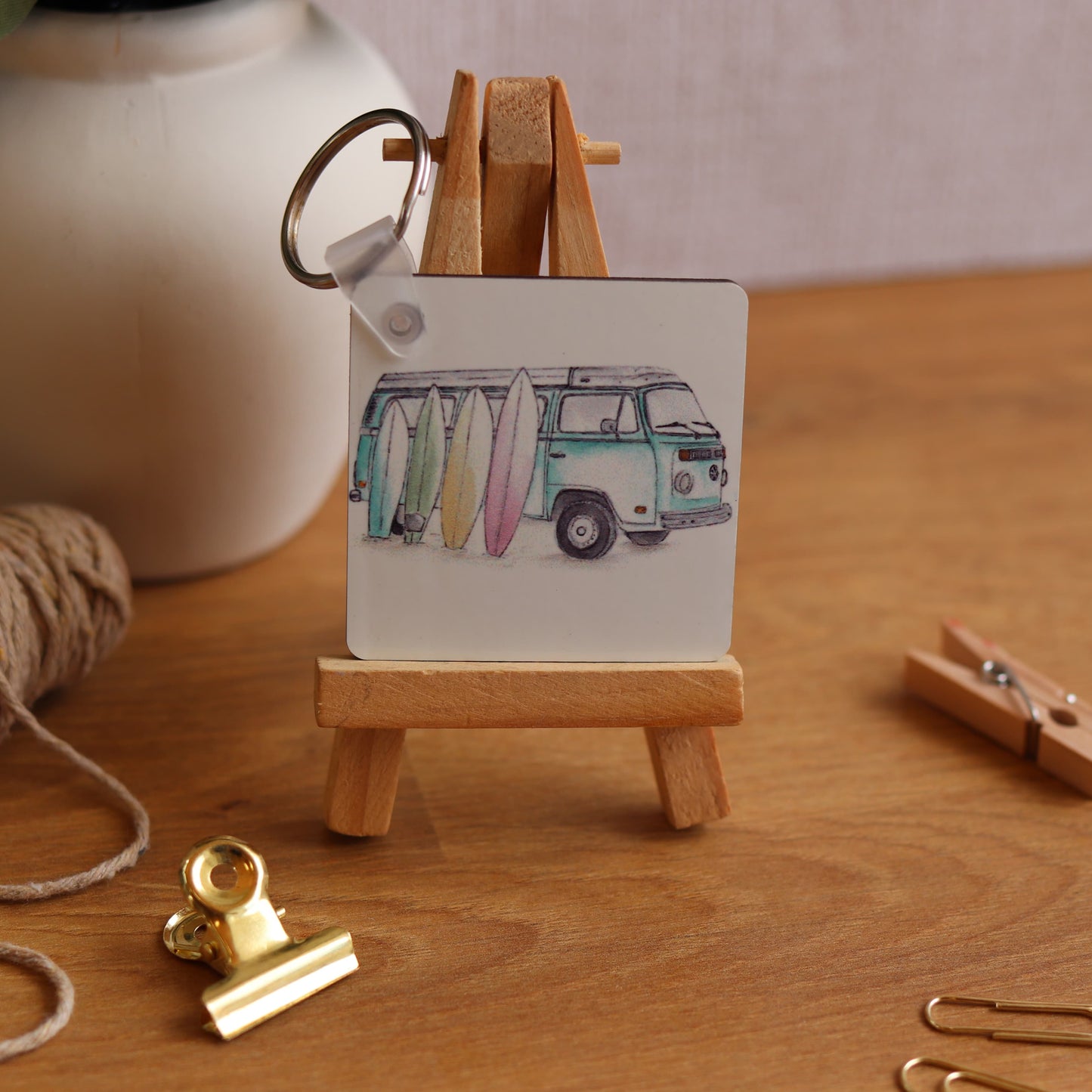 Surf Campervan Keyring