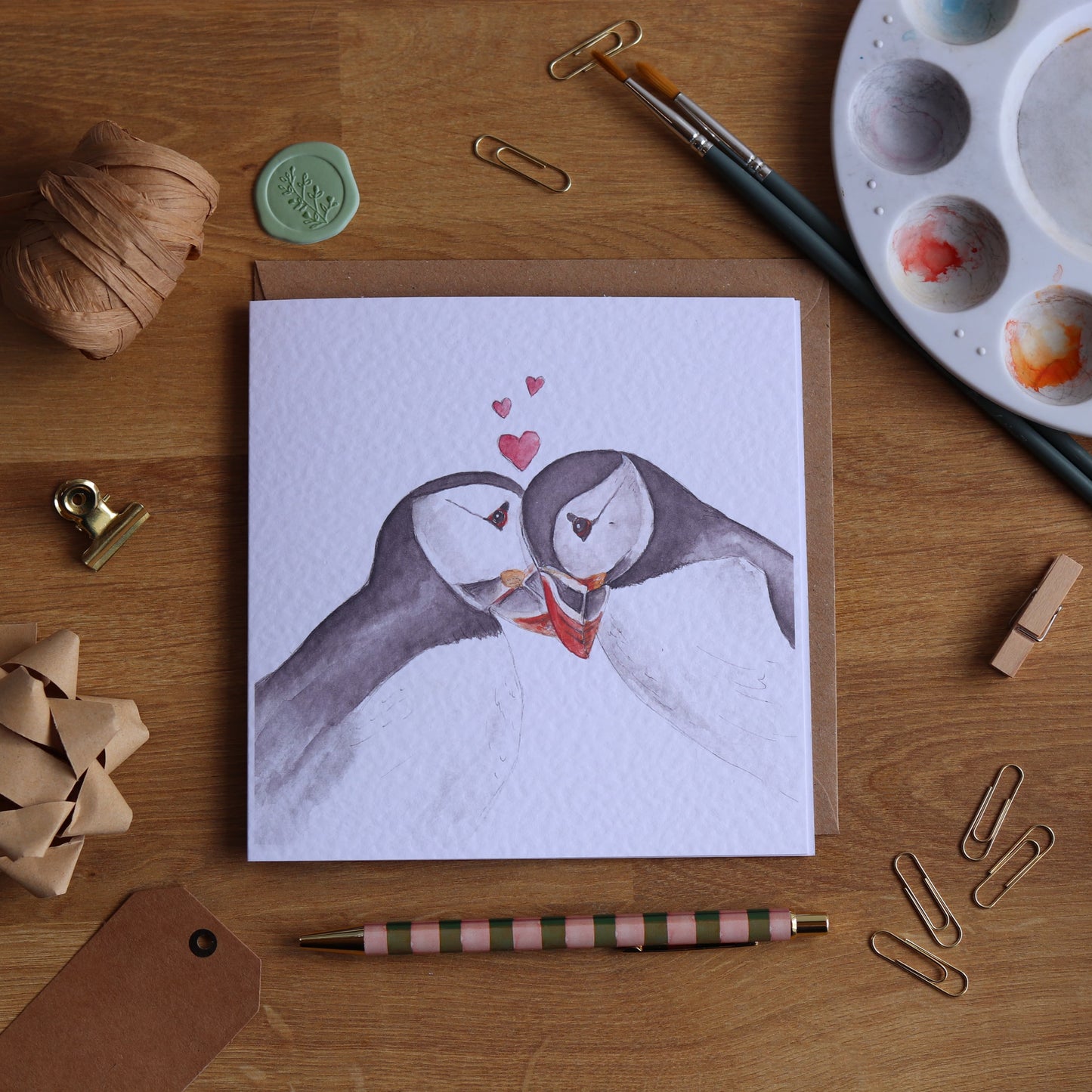Puffin Love Greetings Card