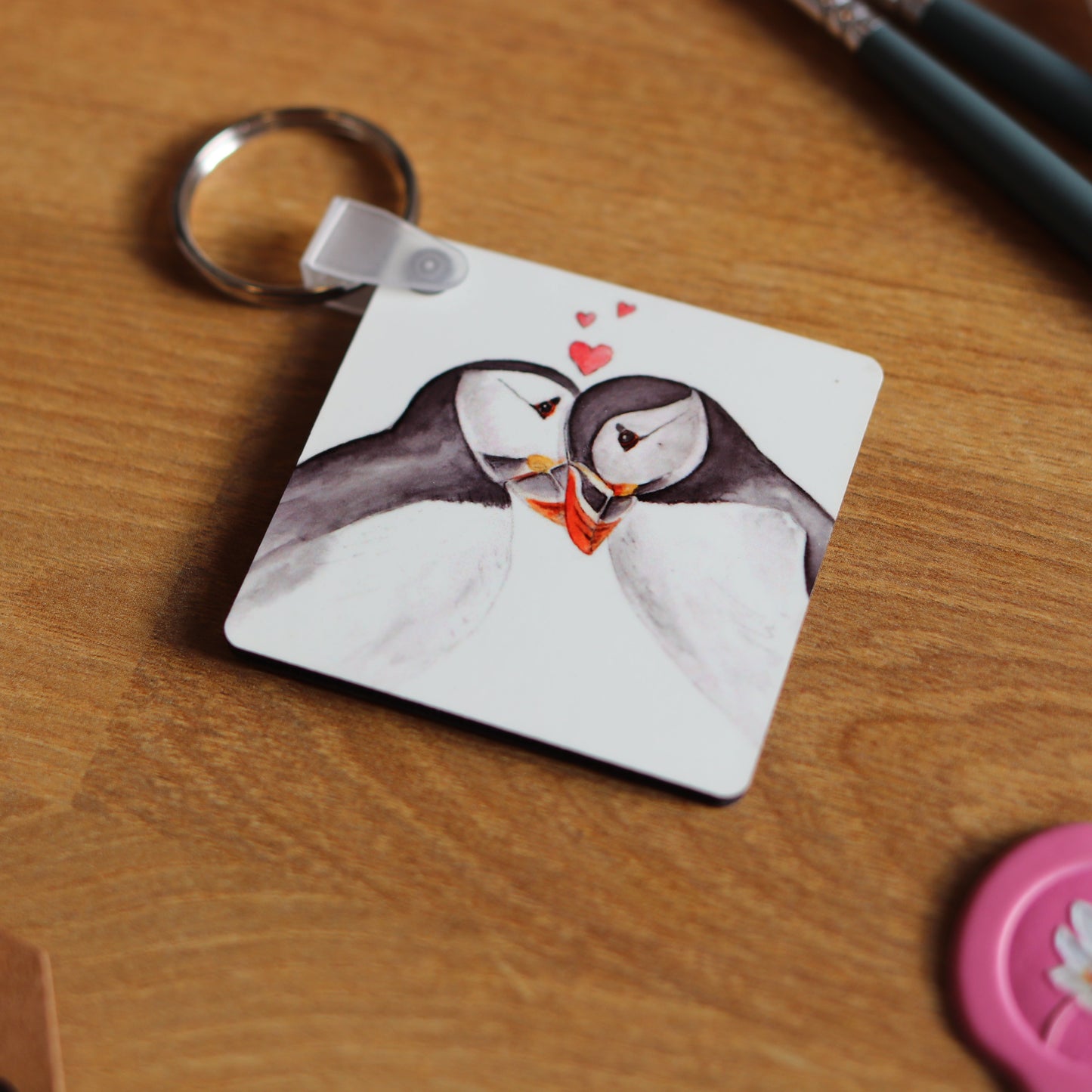 Puffins Keyring