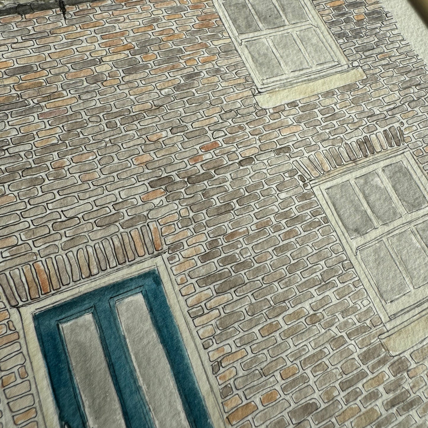 Close up of house portrait brickwork