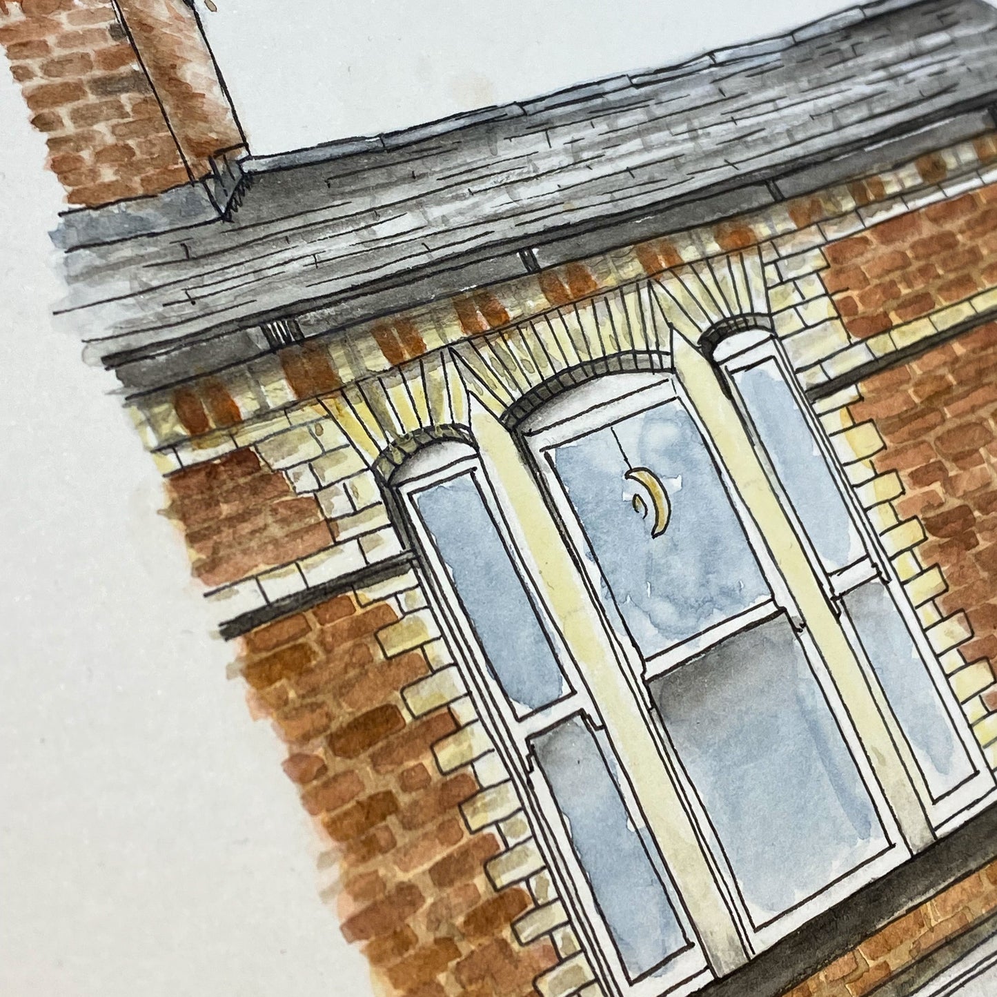 Original watercolour house painting
