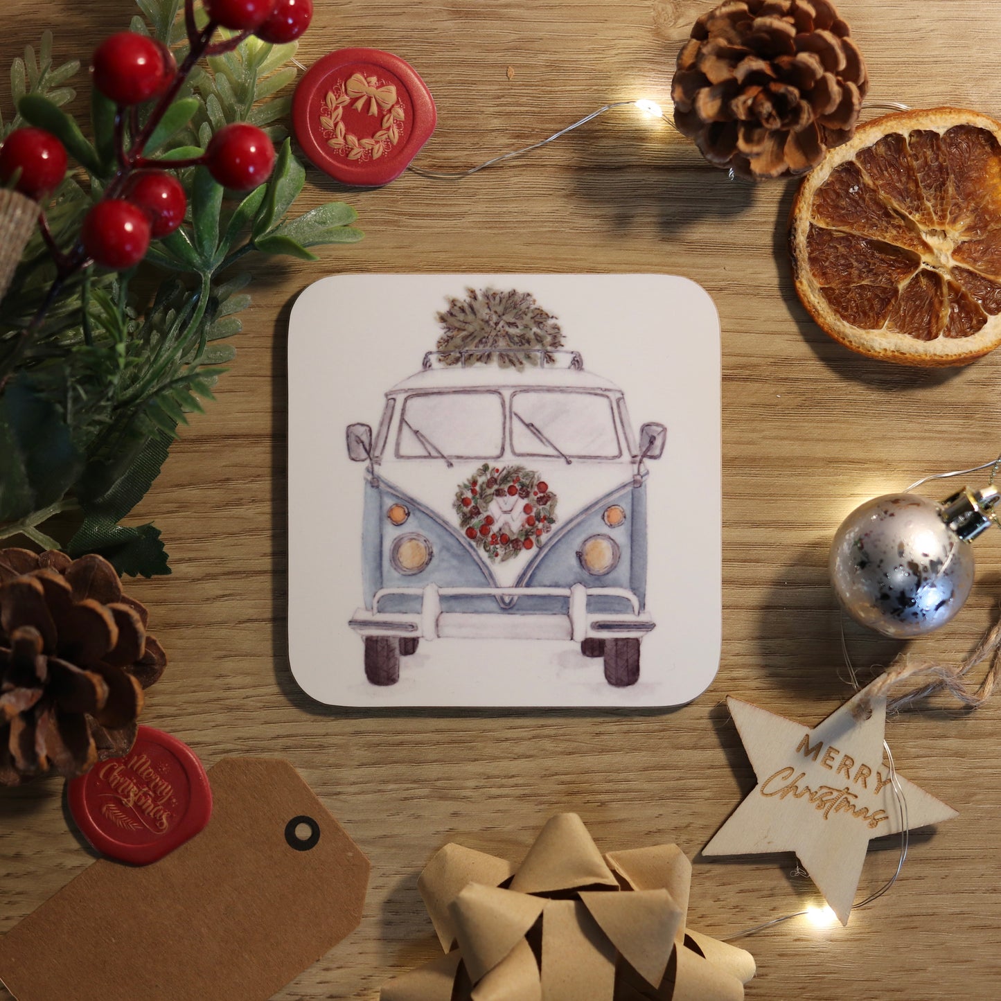 Campervan Christmas Coaster
