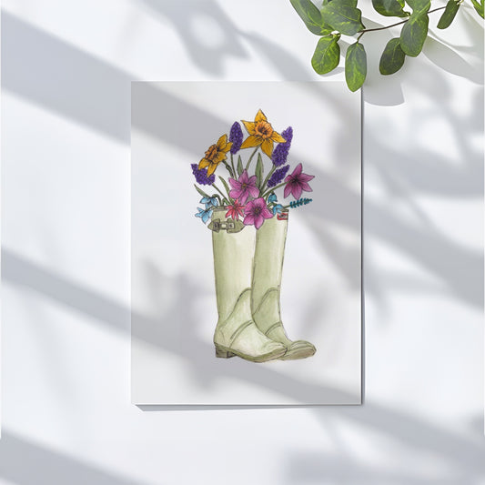 Floral Wellingtons Print