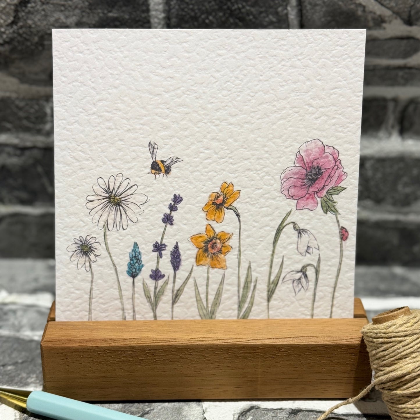 Spring Flowers Greetings Card