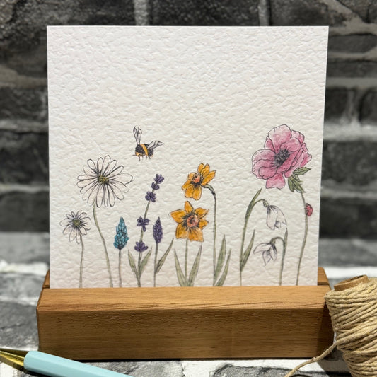 Spring Flowers Greetings Card