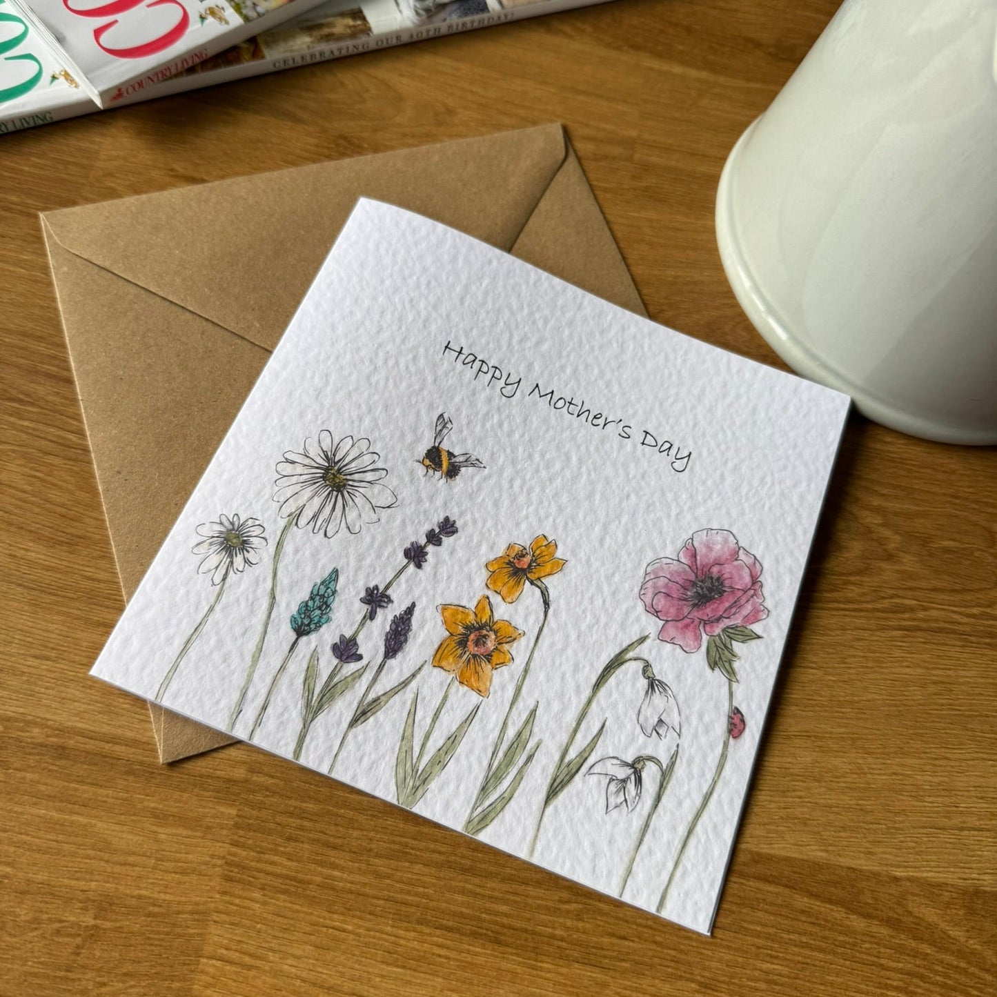 Spring Flowers Greetings Card