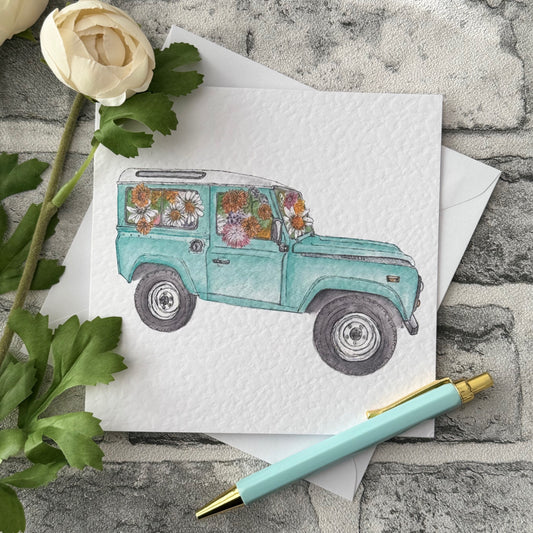 Flower defender greetings card