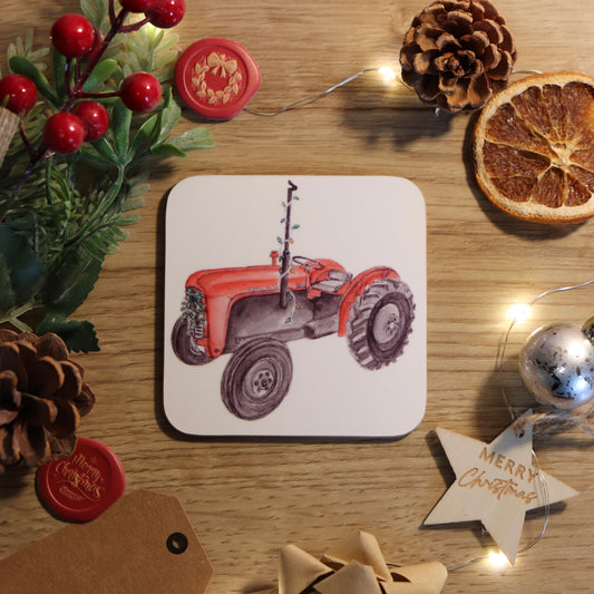 Tractor Christmas Coaster