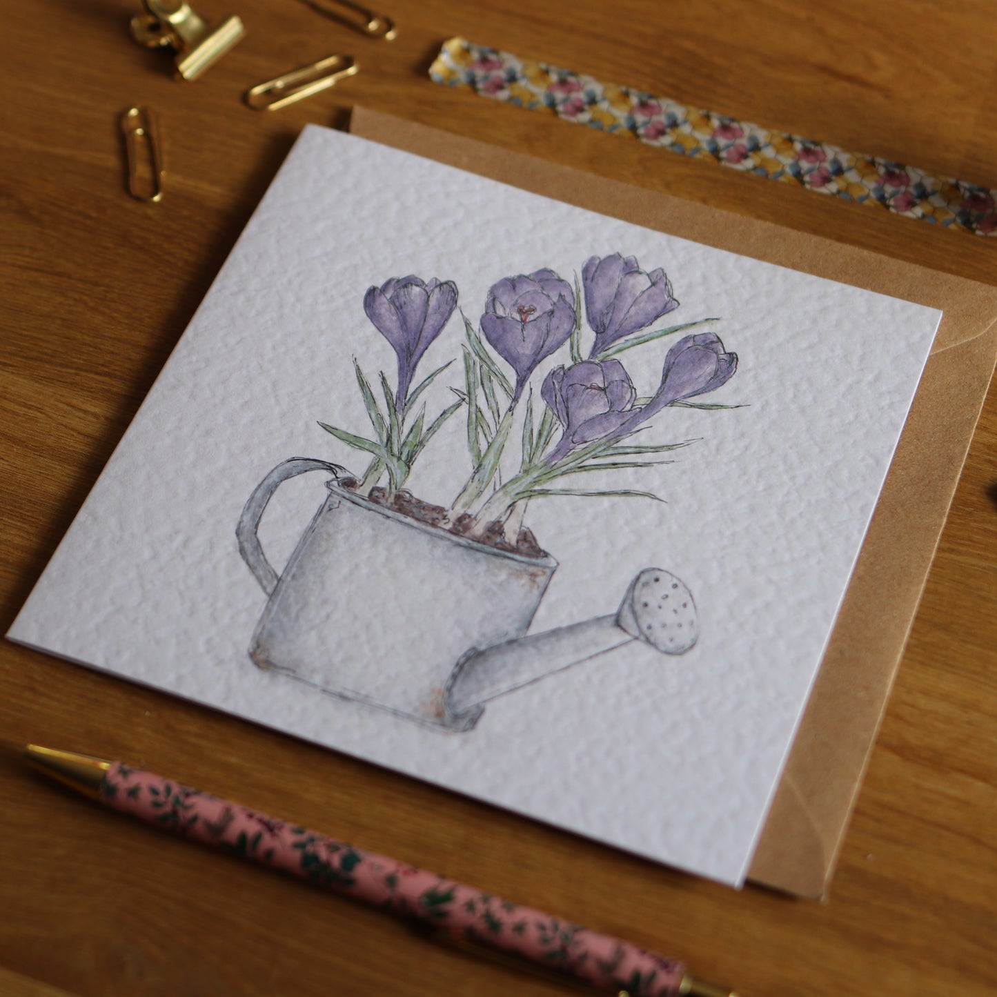 Spring Crocus Greetings Card