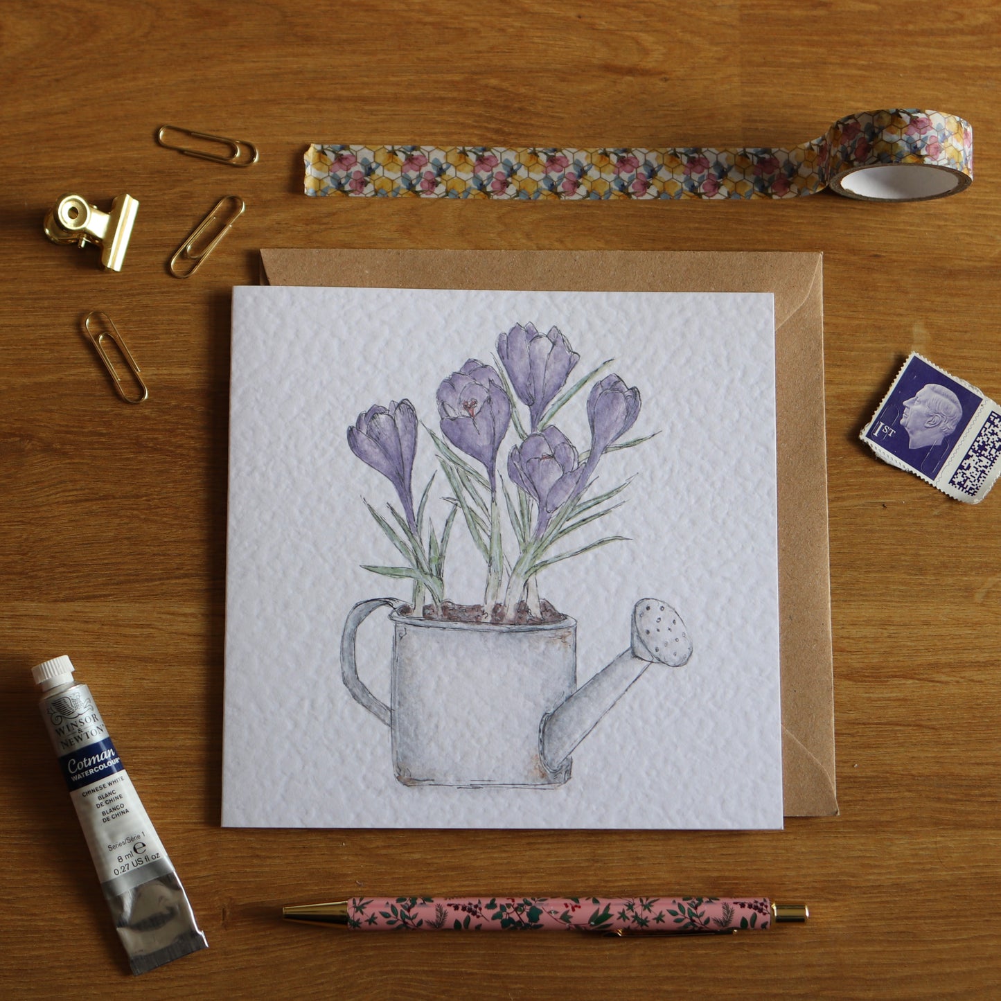 Spring Crocus Greetings Card