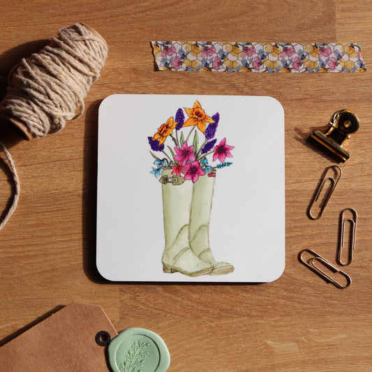 Flower Wellies Coaster