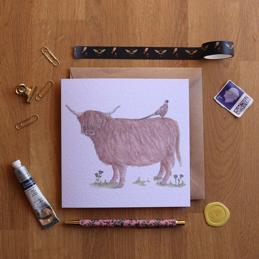 Highland Cow Greeting Card