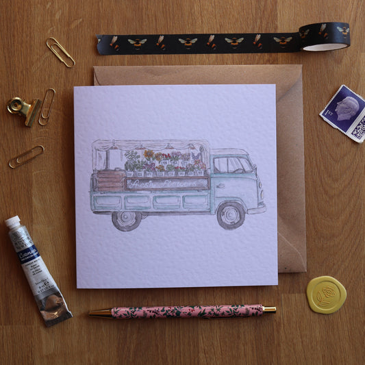 Flower Truck Greeting Card