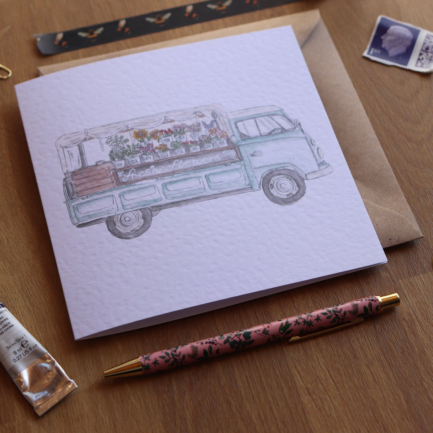 Flower Truck Greeting Card