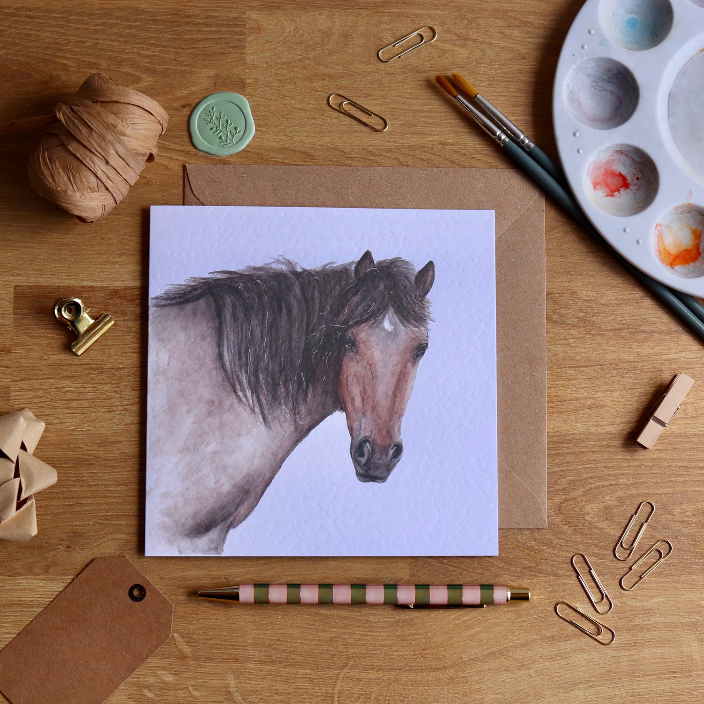 New forest pony illustration on card