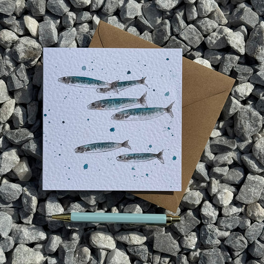 Blue Mackerel Greetings Card
