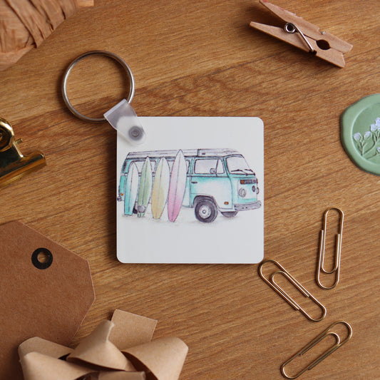 Surf Campervan Keyring