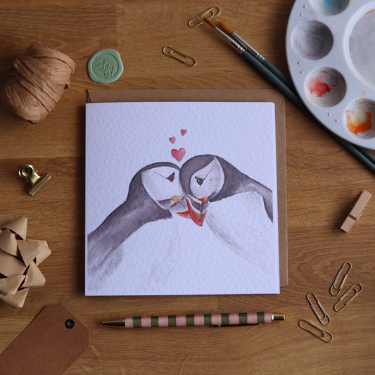Puffin Love Greetings Card