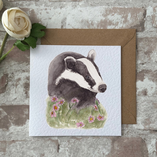 Badger greetings card