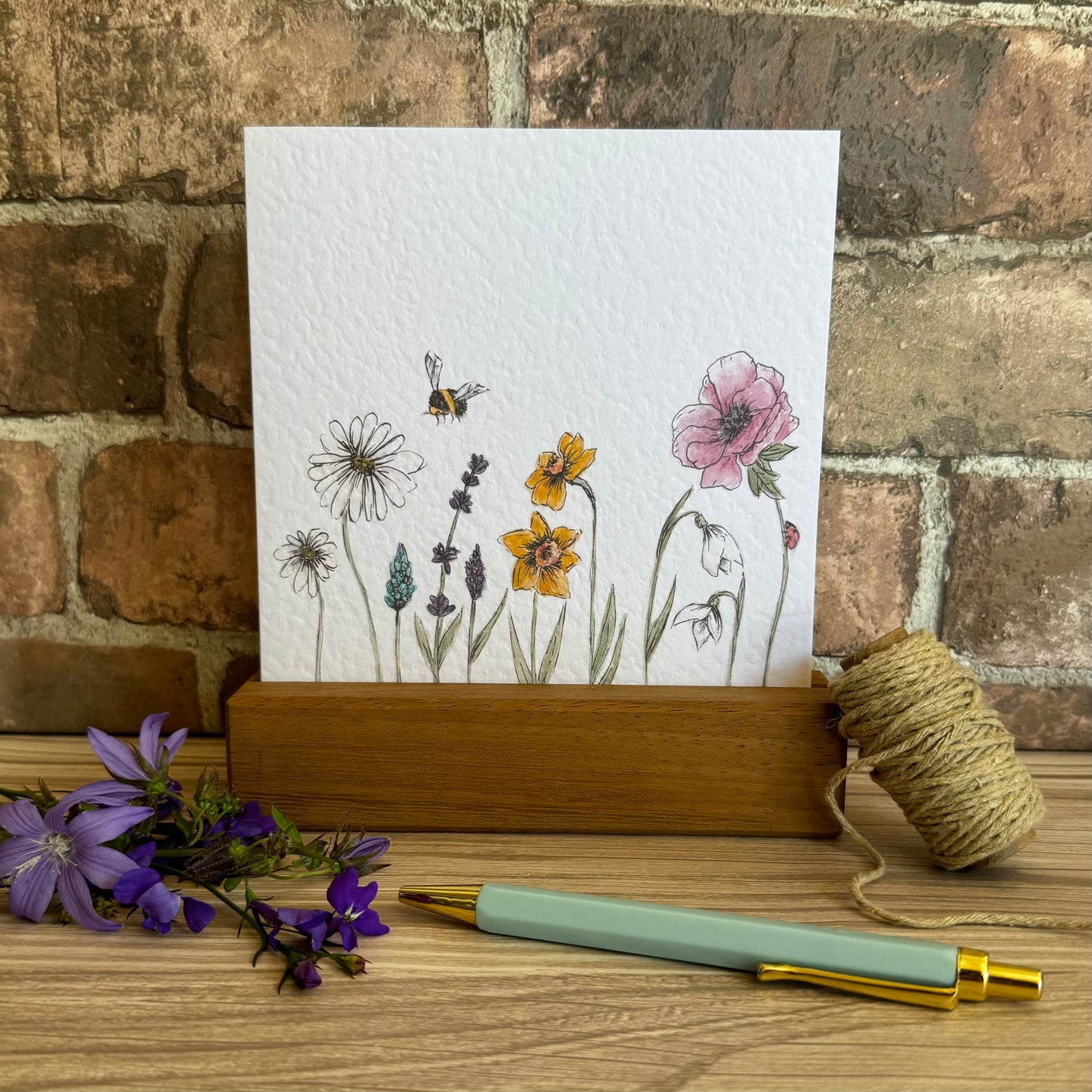 Spring Flowers Greetings Card