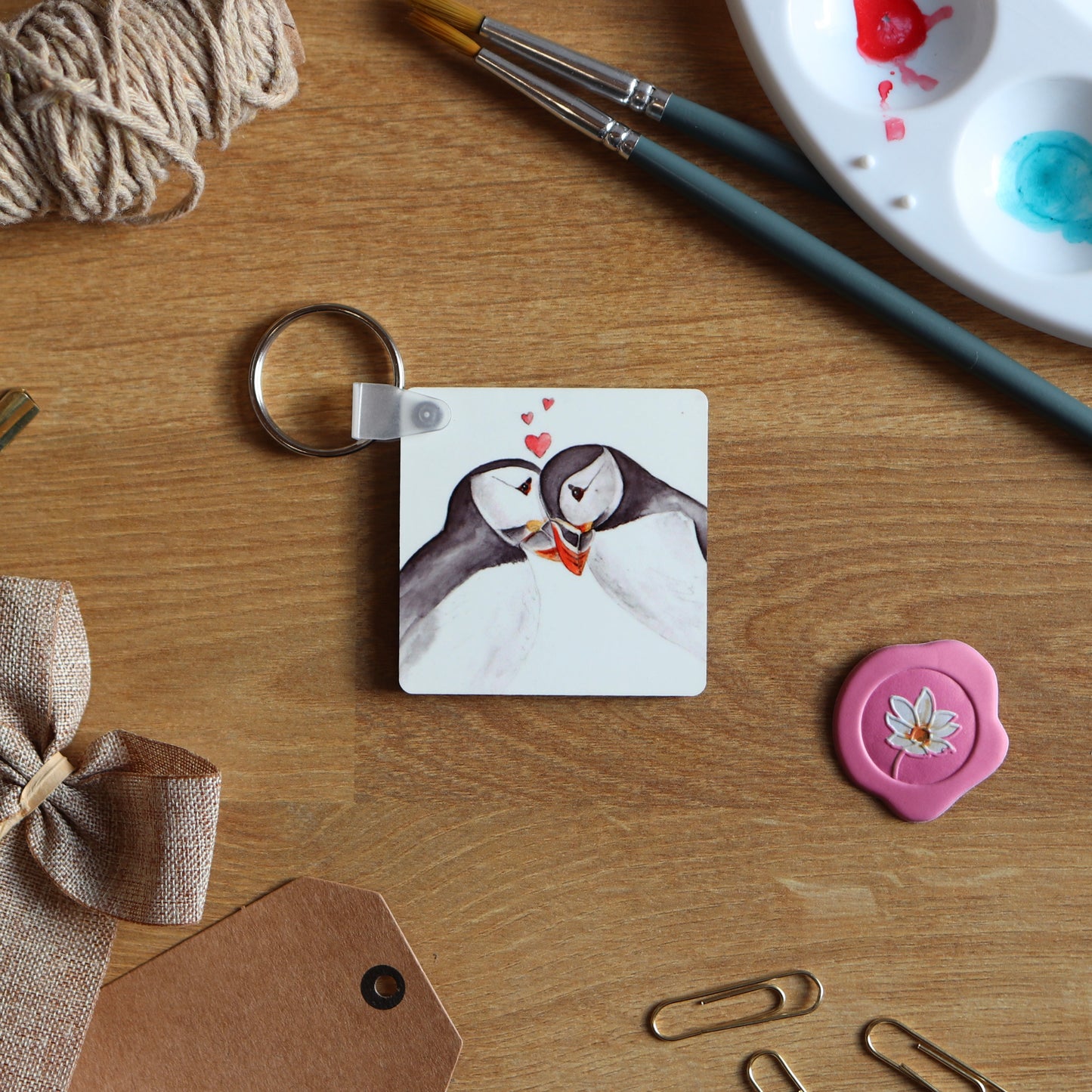 Puffins Keyring